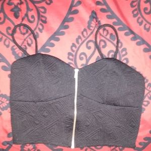 Zip up crop top